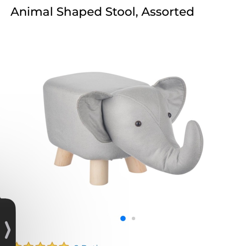 Gray Elephant Shaped Stool